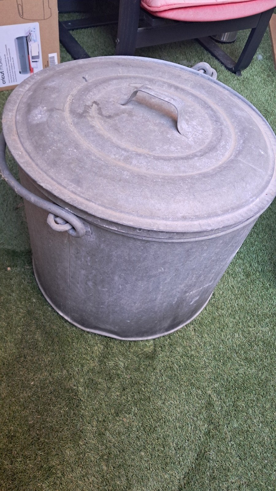 Ancienne lessiveuse zinc pour jardinière, Ophalen