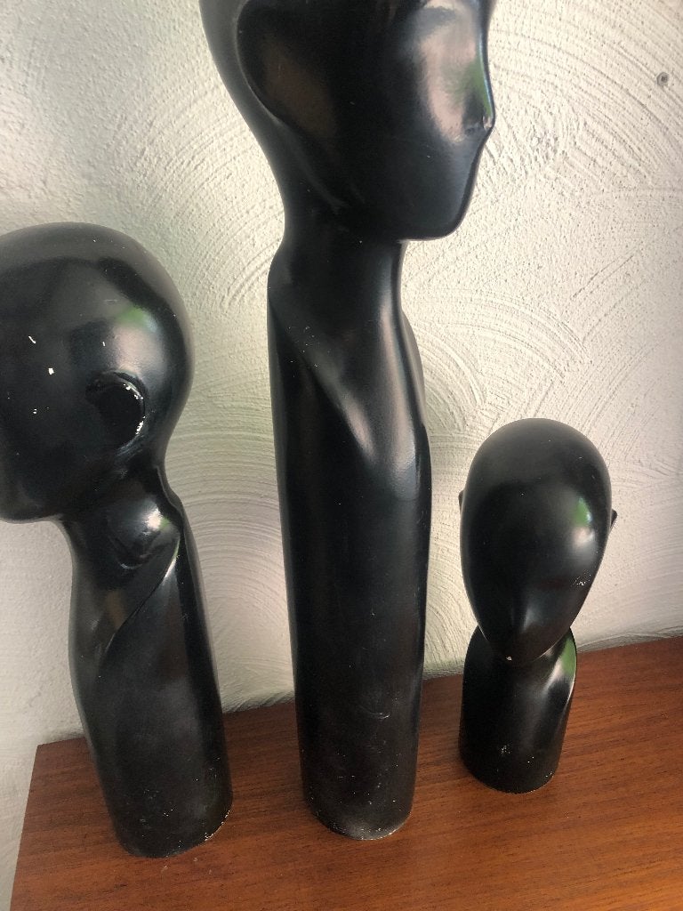 3 vintage abstracte mannequin hoofden beelden, Ophalen