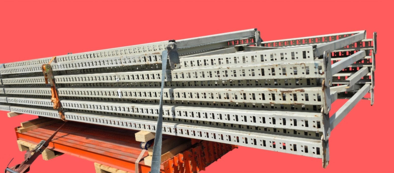 Magazijnstelling / palletstelling 10 staanders + 28 liggers, Ophalen
