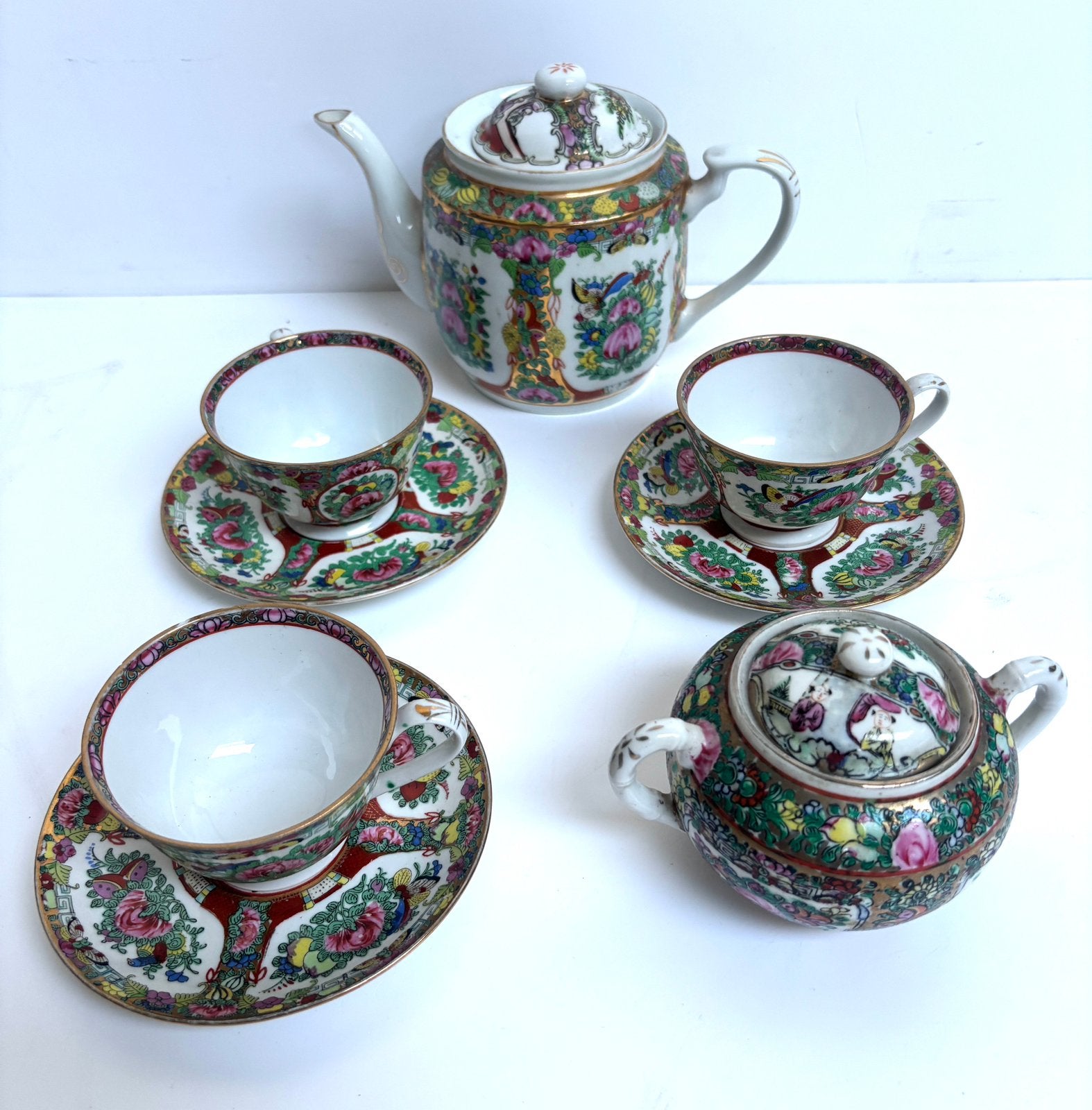 Vintage Chinees porseleinen theeservies, Enlèvement ou Envoi