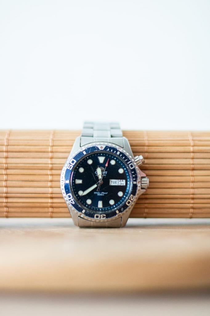 Orient EM65009D Herenhorloge - Ray Roestvrij Staal met Blauw, Handtassen en Accessoires, Horloges | Heren, Ophalen of Verzenden