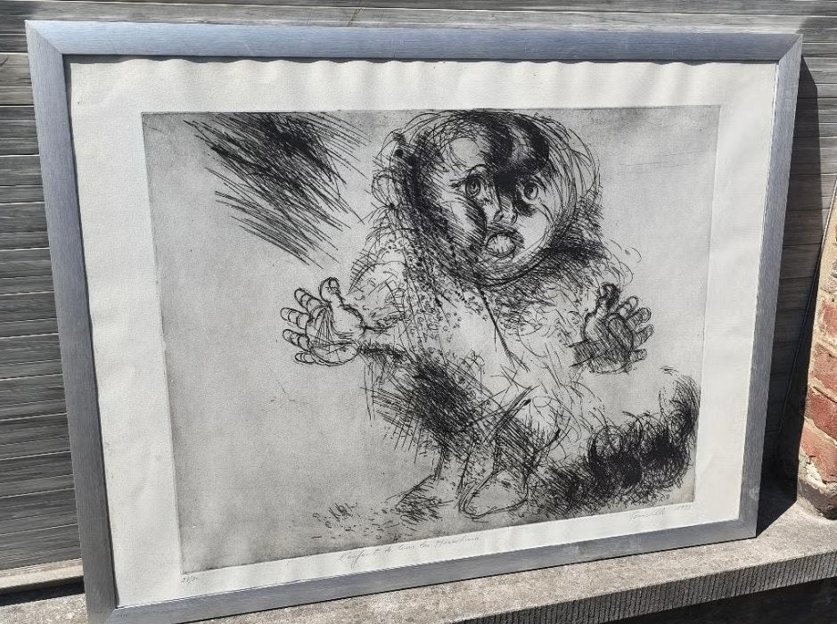 Eau forte signe Roger somville, Antiek en Kunst, Kunst | Etsen en Gravures, Ophalen of Verzenden