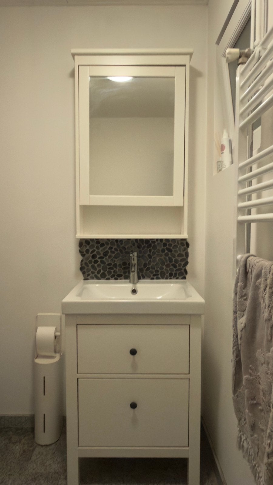 Complete IKEA HEMNES badkamermeubelset (wit), Enlèvement, Utilisé, Armoire à miroir