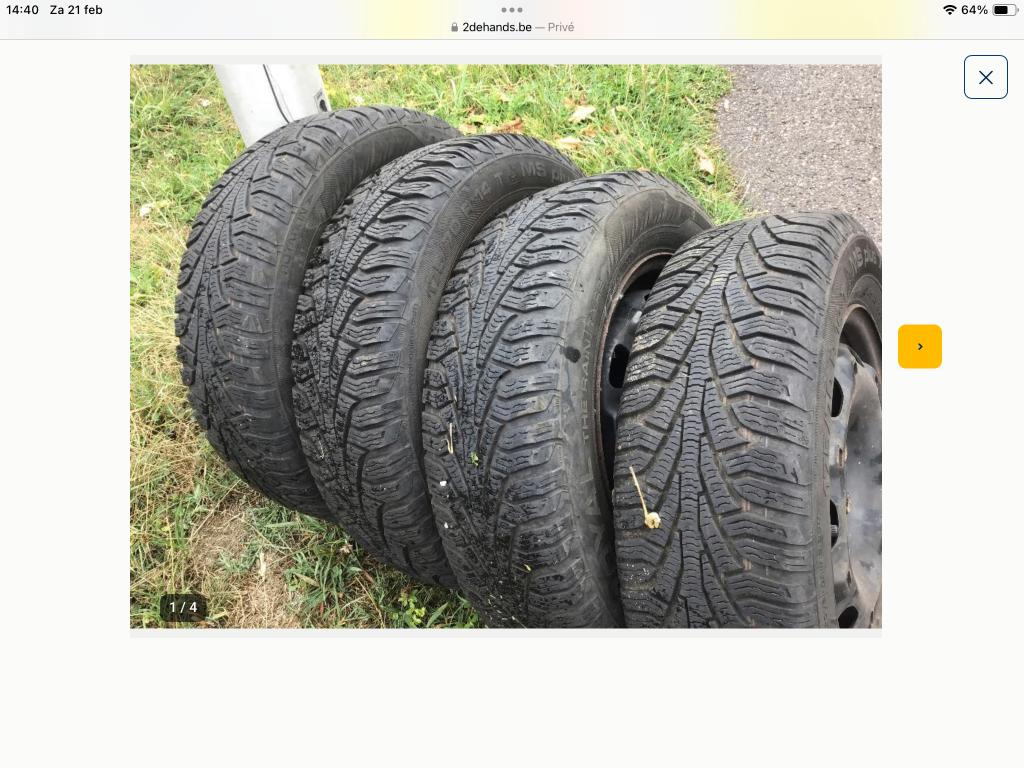 Banden ( 4 stuk 90€ ).  13,14,15,16, Ophalen, Band(en)