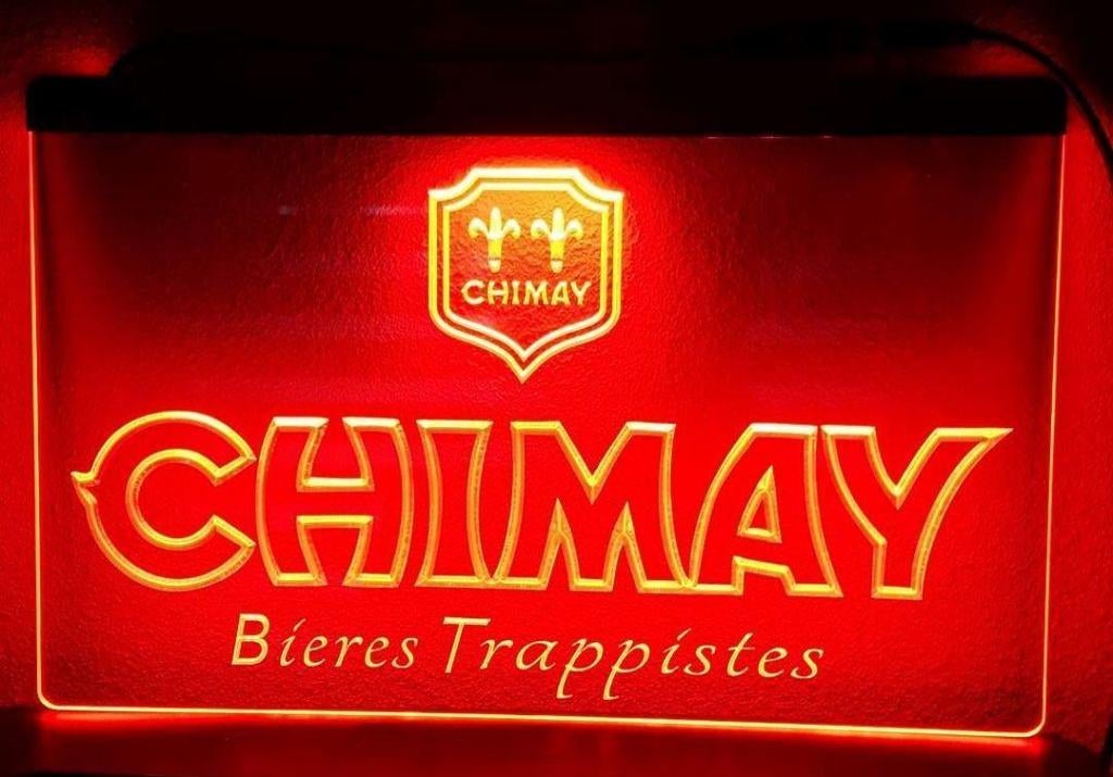 Chimay bier reclame verlichting lamp logo decoratie kado bar, Collections, Marques & Objets publicitaires, Neuf, Table lumineuse ou lampe (néon)