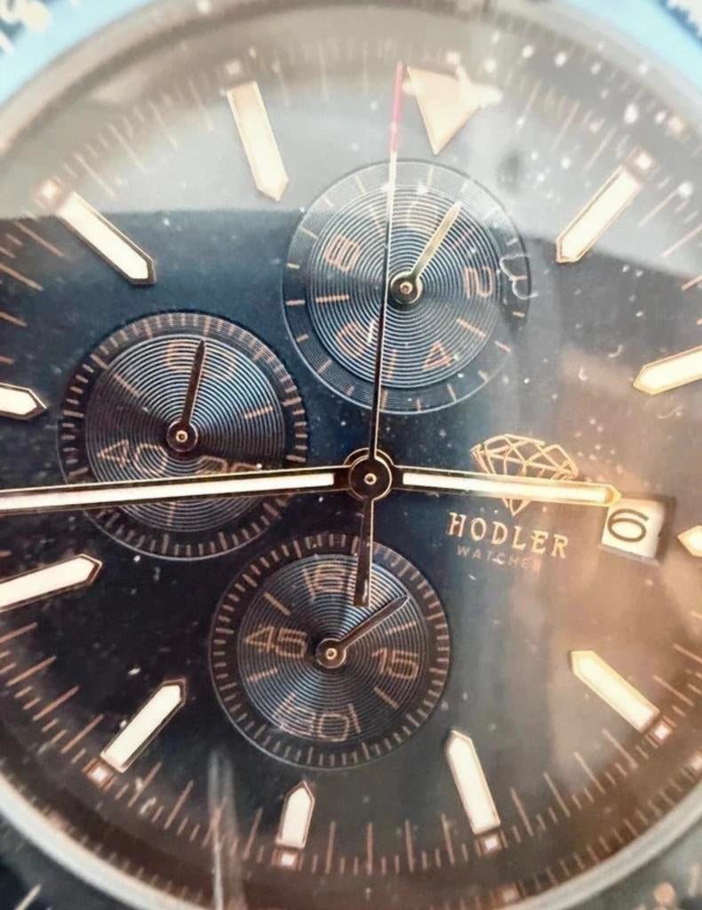 NIEUW: Hodler Luzern Blue RG Chronograaf - Herenhorloge 45mm, Handtassen en Accessoires, Horloges | Heren, Overige merken, Overige materialen