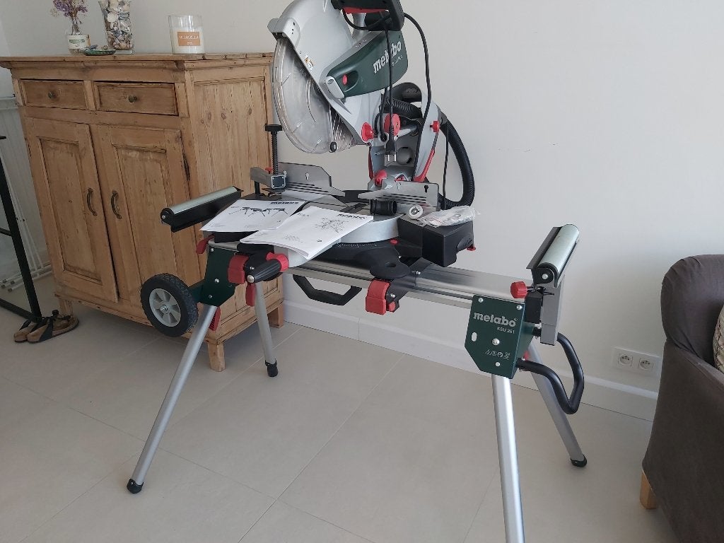 Metabo kgs 315 plus + KSU 251 NIEUWSTAAT, Doe-het-zelf en Bouw, Ophalen, 70 mm of meer, Zo goed als nieuw, Afkortzaag