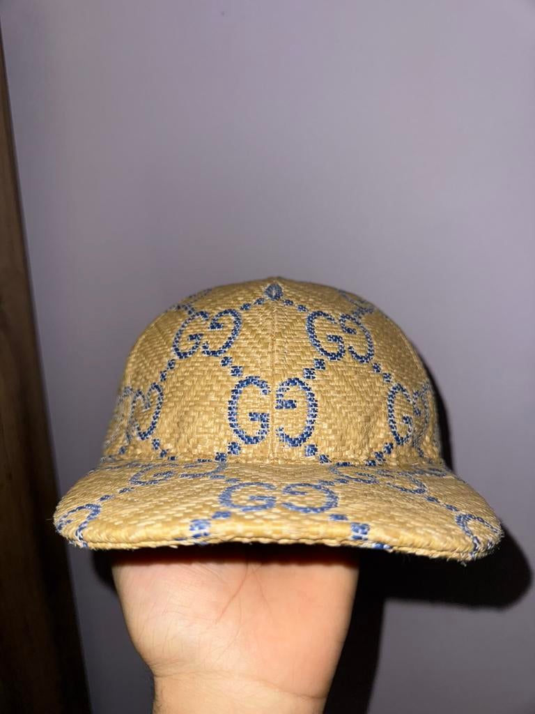 Casquette Gucci palm bleu rare modele, Ophalen, Zo goed als nieuw, 58 of 59 cm (L, 7¼ of ⅜ inch), Pet