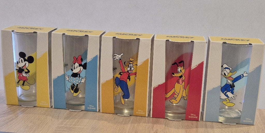 Complete set glazen van Disney - NIEUW!, Verzamelen, Ophalen of Verzenden, Mickey Mouse, Nieuw, Servies