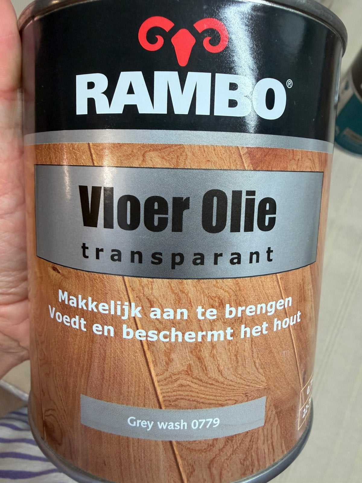 Rambo transparante vloerolie Grey wash 0,75liter, Doe-het-zelf en Bouw, Ophalen of Verzenden, Nieuw, Grijs
