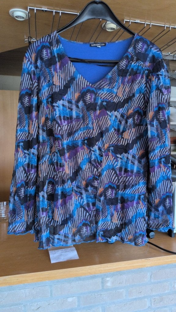 chemisier bleu - Livingston - 50 - 8€, Enlèvement ou Envoi, Comme neuf, Bleu, Chemisier ou Tunique