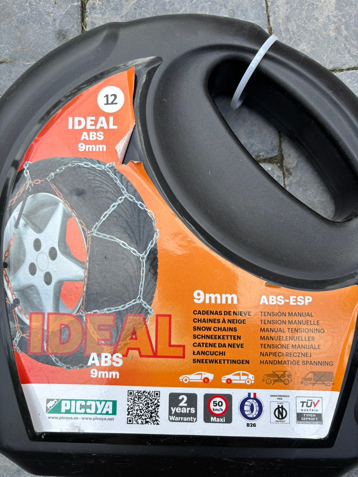 Sneeuwketting 9mm Ideal 12, Auto diversen, Sneeuwkettingen, Zo goed als nieuw, Ophalen