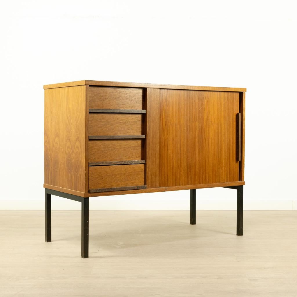 Mid century dressoir  - vintage jaren 60, Huis en Inrichting, Kasten | Dressoirs, Ophalen, Gebruikt, Met lade(s), Teakhout