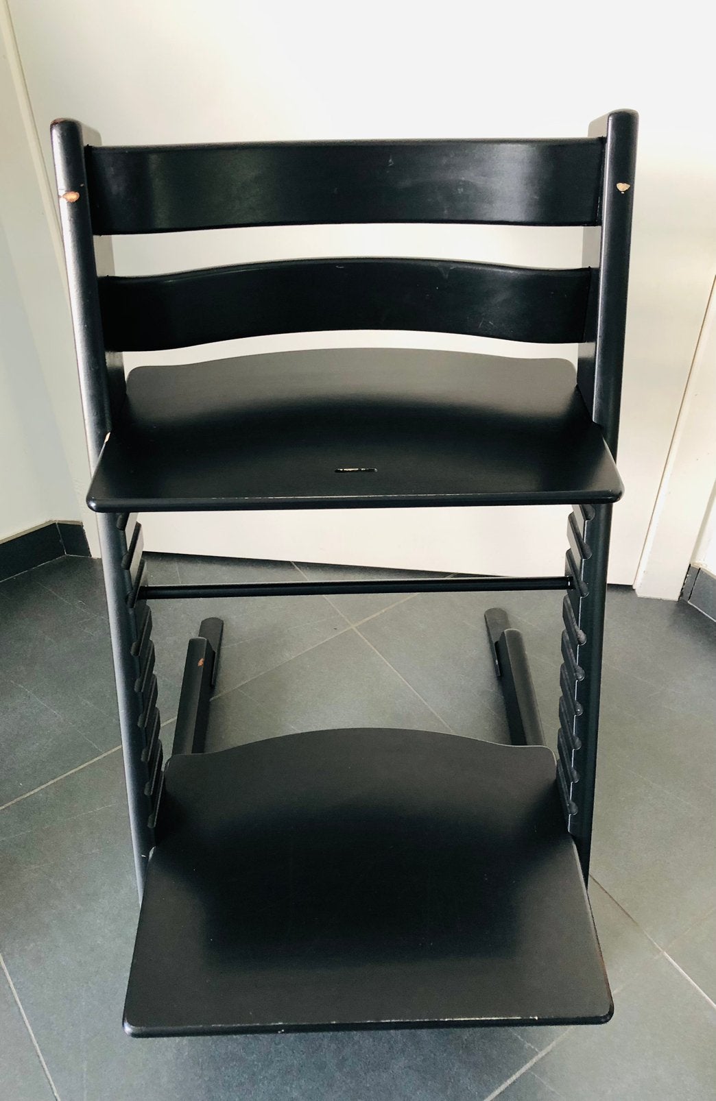 Zwarte Tripp Trapp Stokke 2019, Enlèvement, Utilisé, Chaise évolutive