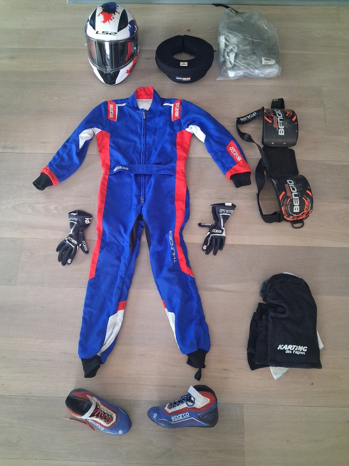 Sparco/Bengio kartkleding en accessoires voor kinderen 10 ja, Ophalen, Kart