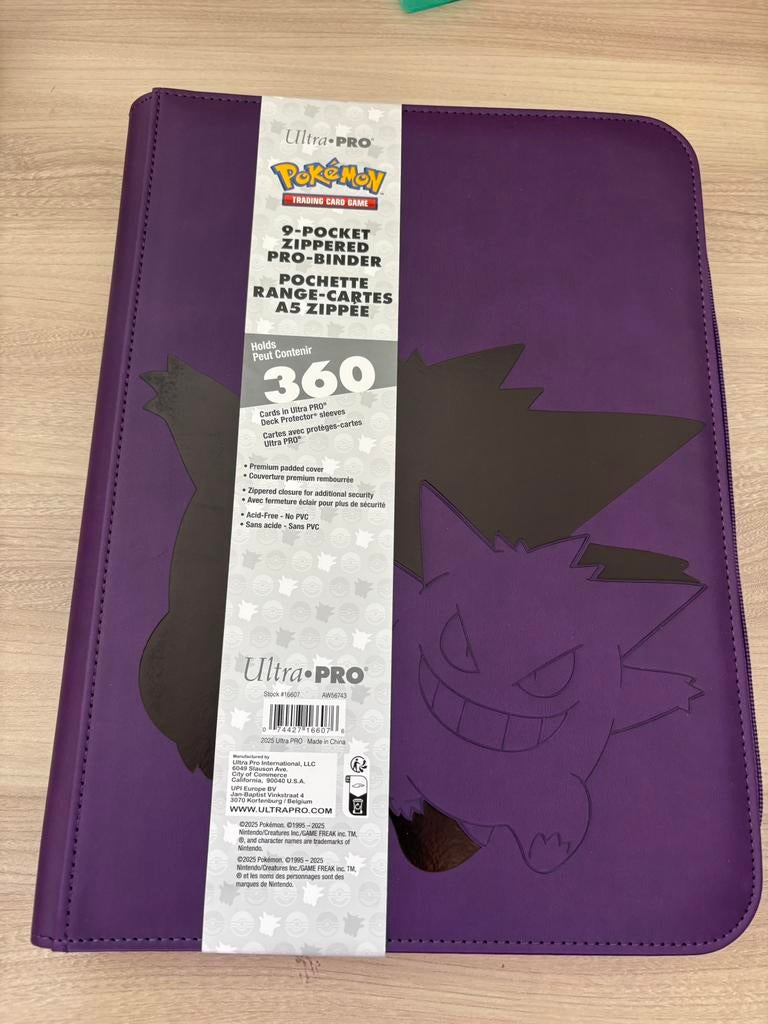 Gengar 9 Pocket Ultra PRO Pokémon Zippered Pro Binder, Hobby en Vrije tijd, Ophalen of Verzenden, Zo goed als nieuw