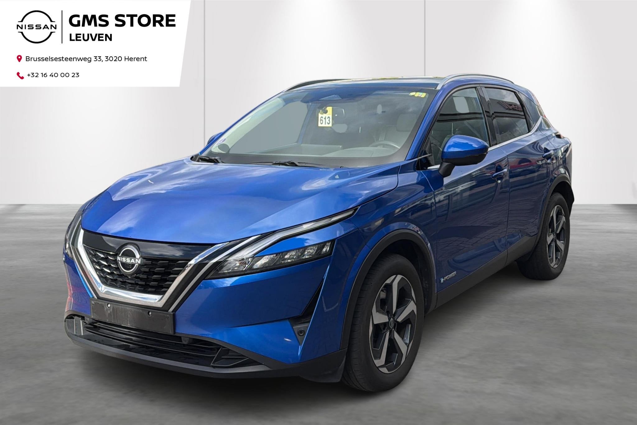 Nissan Qashqai e-POWER-Aut-Pano-360Cam-Carplay-Gps, Auto's, Stof, Gebruikt, 750 kg, Blauw