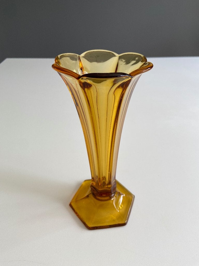 Vase Art Déco américain Luxval de Val Saint Lambert, Antiquités & Art, Enlèvement ou Envoi
