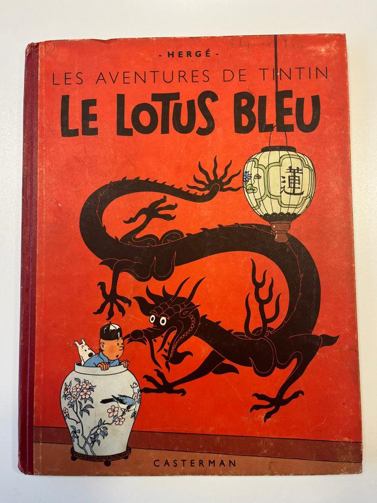 Tintin - Le Lotus Bleu (1946) - A46 - Eerste Kleurendruk, Livres, Enlèvement ou Envoi, Une BD, Utilisé, Herge