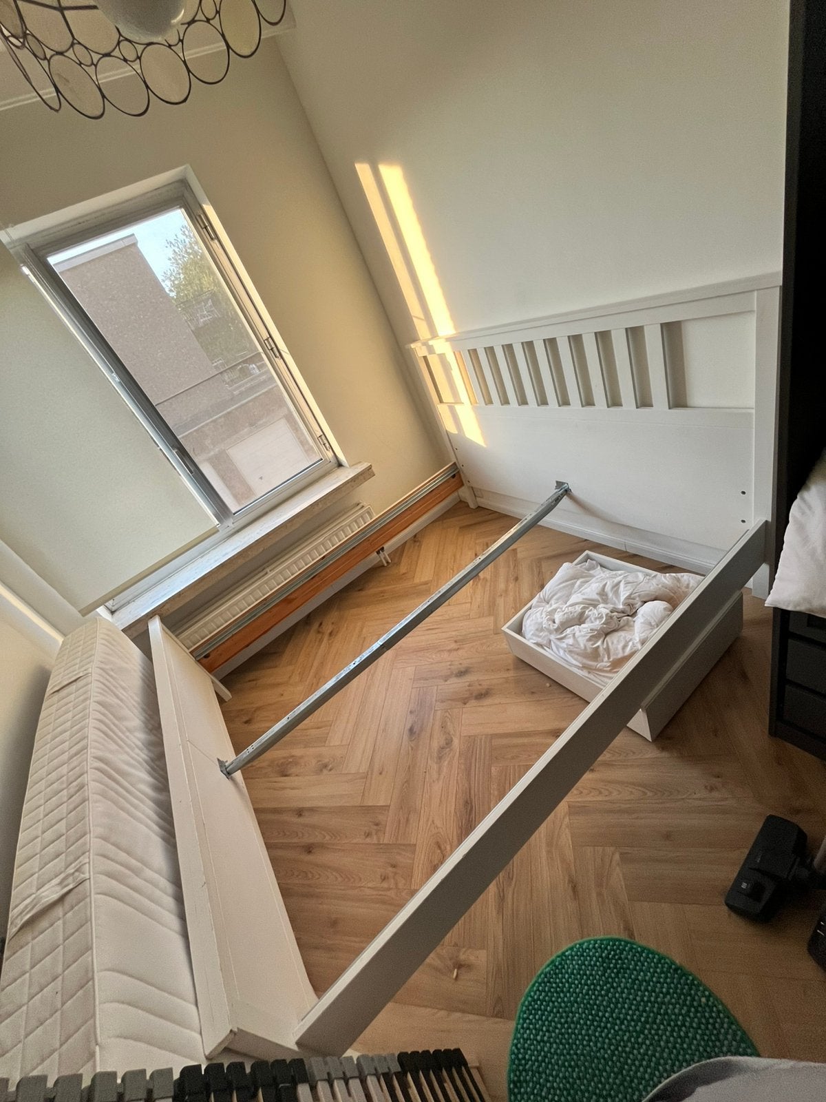 Ikea tweepersoons bed, Huis en Inrichting, Slaapkamer | Bedden, Ophalen, Gebruikt, Wit, Tweepersoons