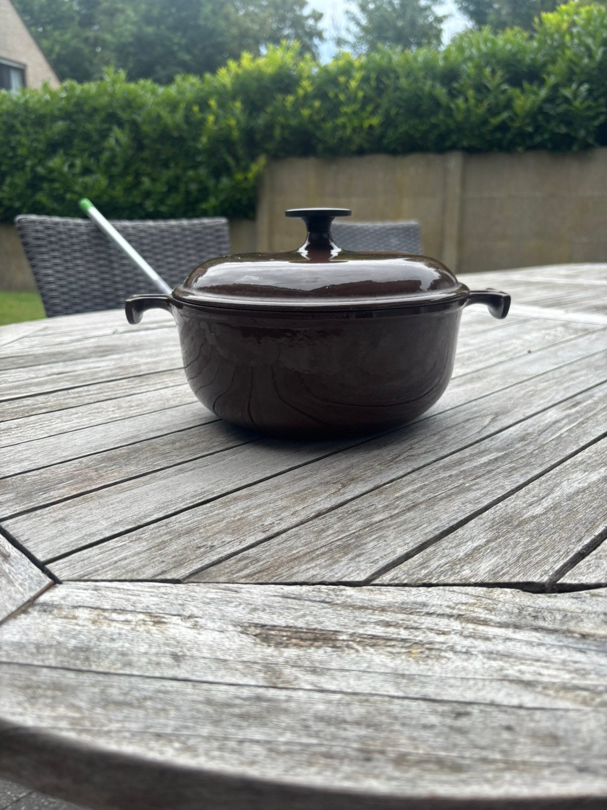 Vintage Le Creuset 20cm Ø, Huis en Inrichting, Keuken | Potten en Pannen, Ophalen, Gebruikt, Le Creuset, Met deksel