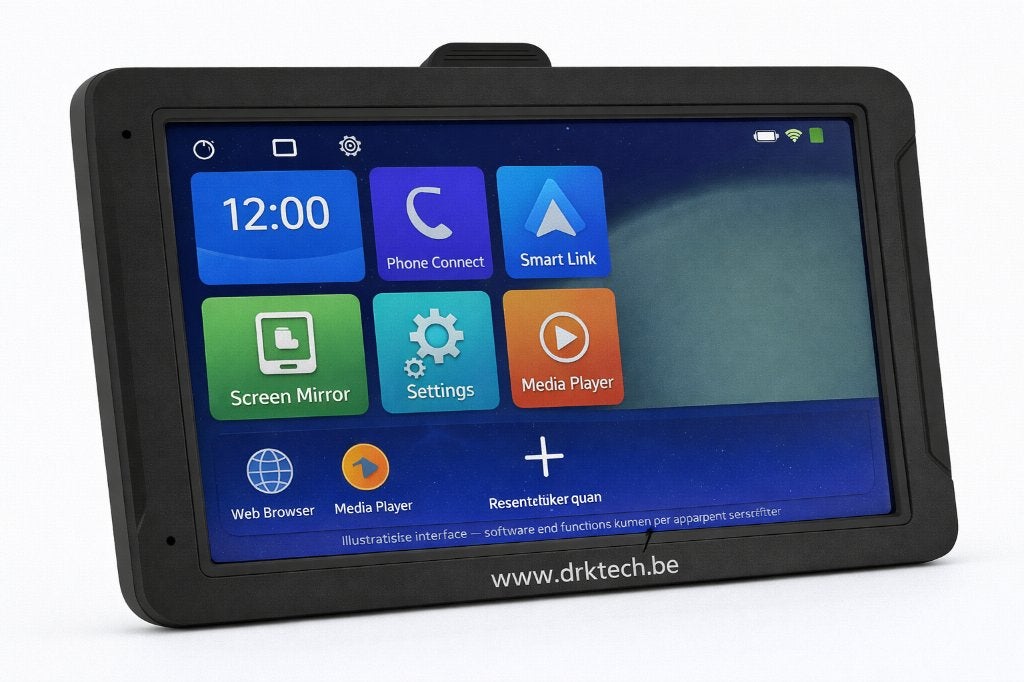 DRK TECH Android GPS Navigatie Tablet 7” Camper / Auto - TMC, Info@drktech.be, Oosterwennel 35 Genk, Nieuw, Ophalen of Verzenden