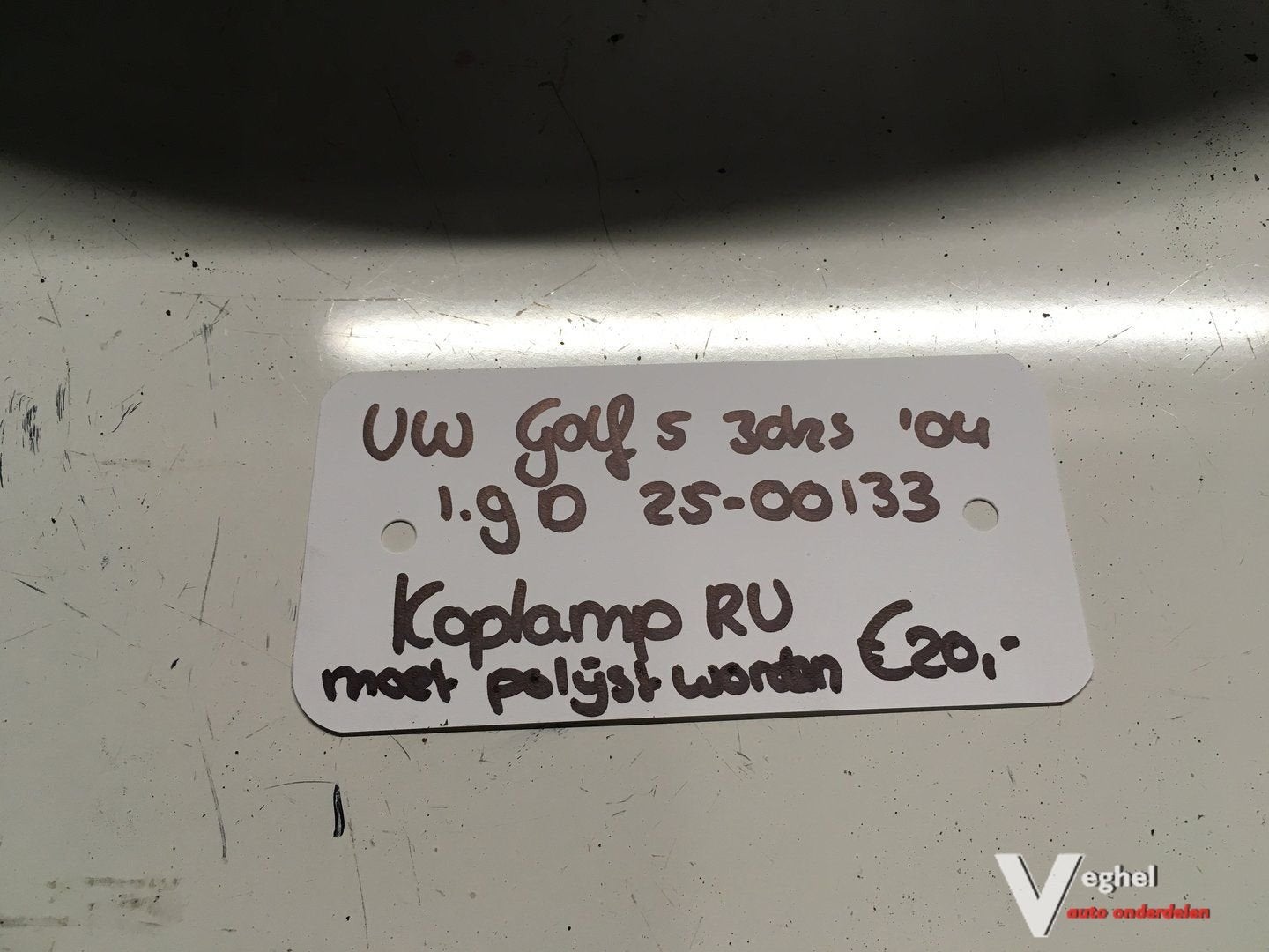 Vw Golf 5 1.9 D 3drs 2500133  Koplamp Rechtsvoor, Gebruikt, -, -, Ophalen of Verzenden