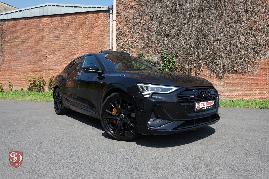 Audi E-Tron 55 Black Edition SOH 93,7%, Auto's, Audi, Automaat, 4 deurs, Zwart, Leder