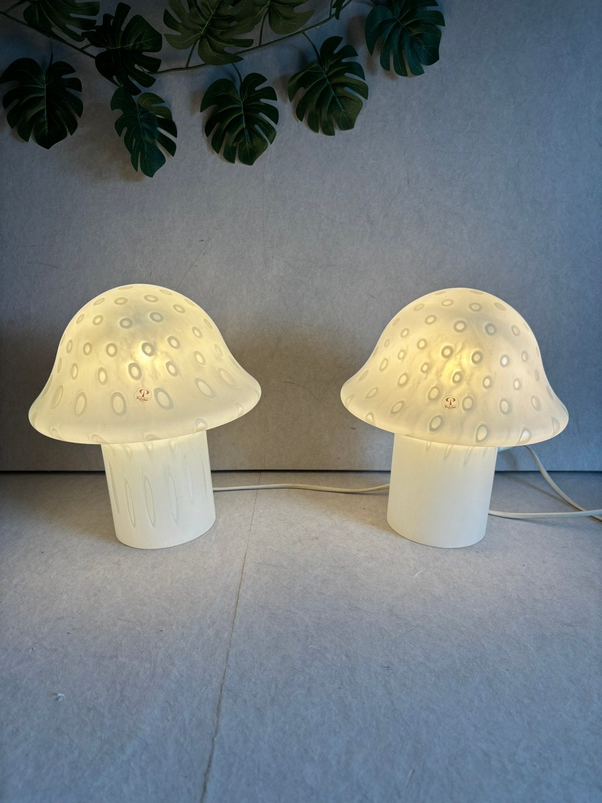Vintage set van 2 Peill & Putzler mushroom lamp jaren 70, Huis en Inrichting, Ophalen of Verzenden, Gebruikt
