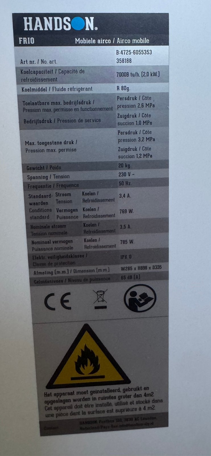 Climatiseur portable, Electroménager, Climatiseurs, Enlèvement, Comme neuf