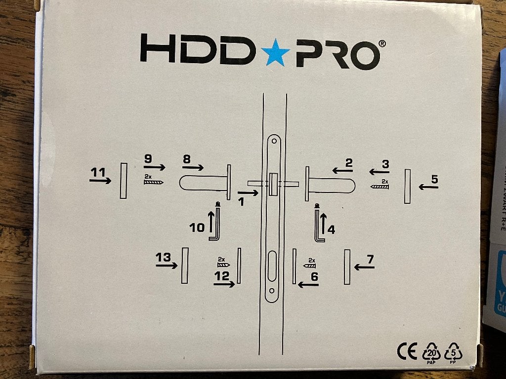 Deurkruk PRO I shape 19mm zwart R+E 2set - Eeklo, Ophalen of Verzenden, Nieuw, Klink of Kruk