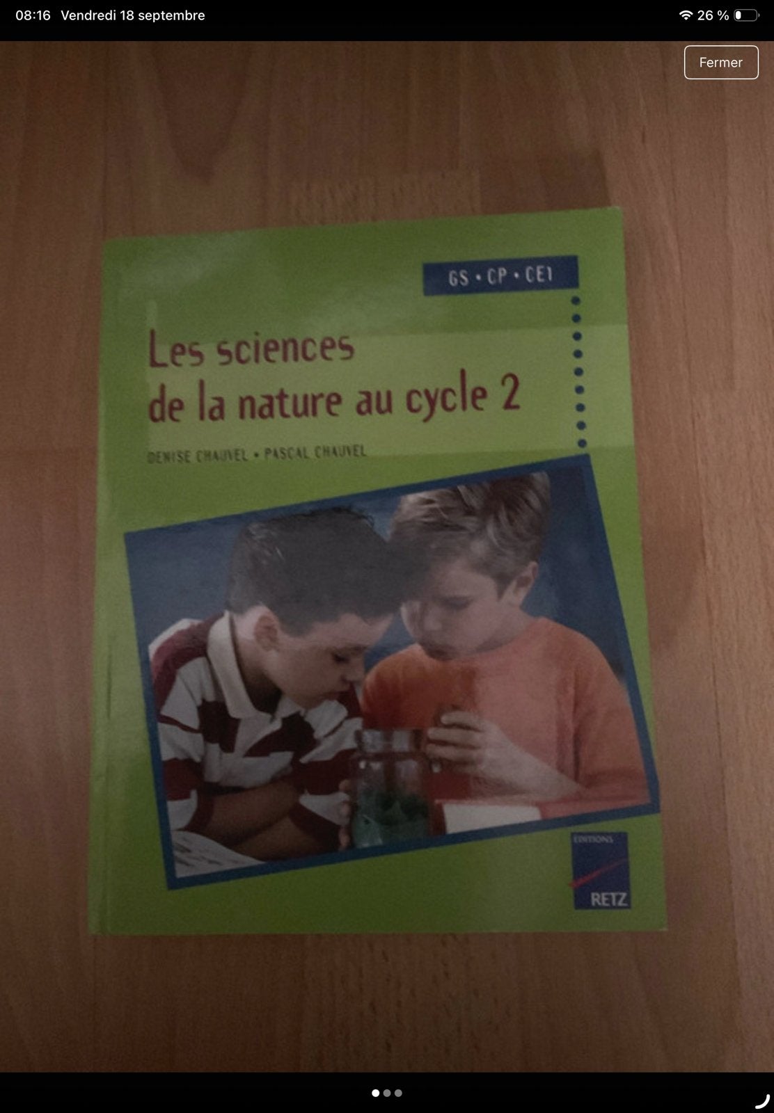 Les sciences de la nature au cycle 2, Enlèvement ou Envoi, Comme neuf