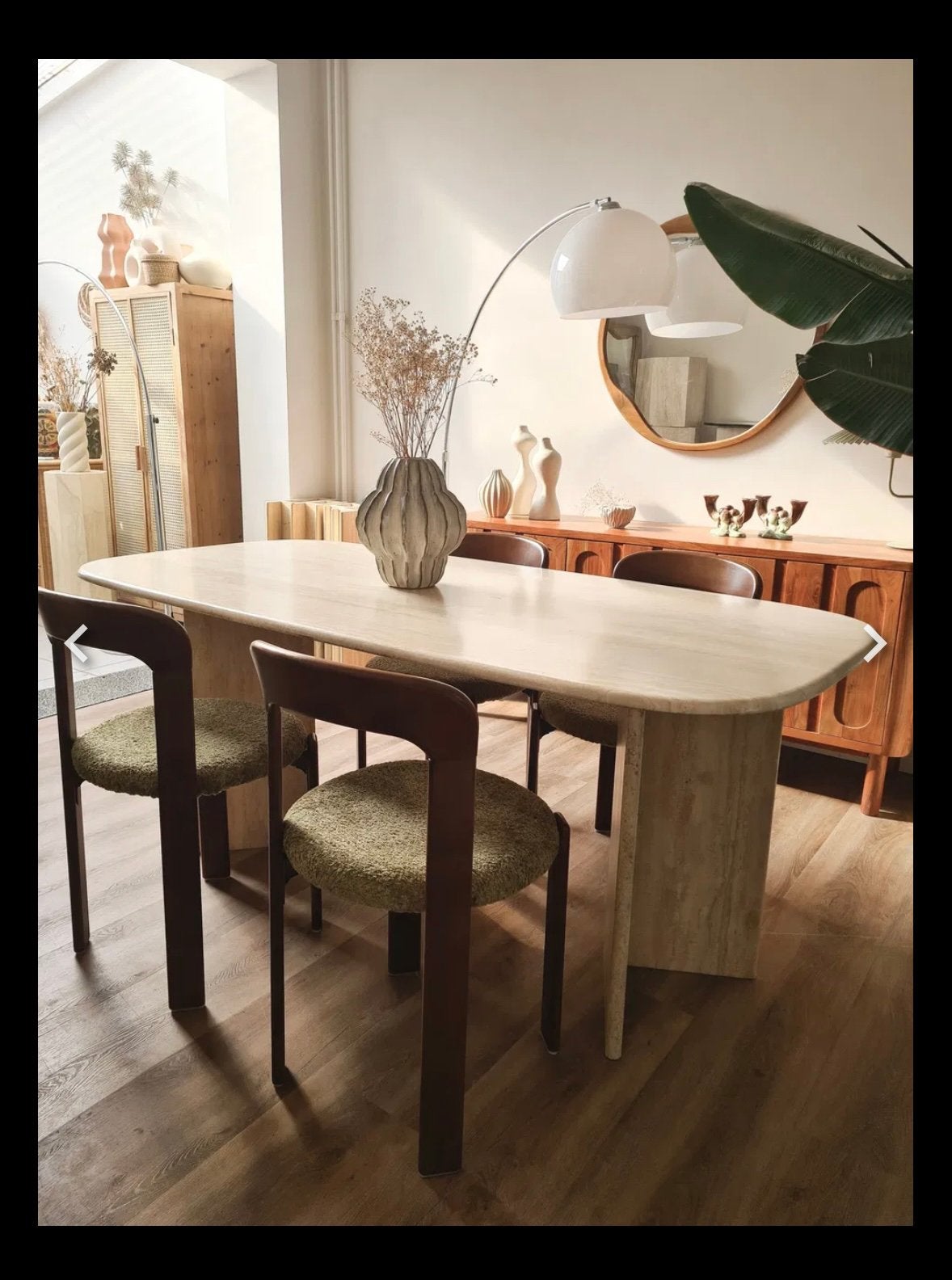 Italiaans travertein tafel, Huis en Inrichting, Tafels | Eettafels, Ophalen, Zo goed als nieuw, 150 tot 200 cm, 50 tot 100 cm