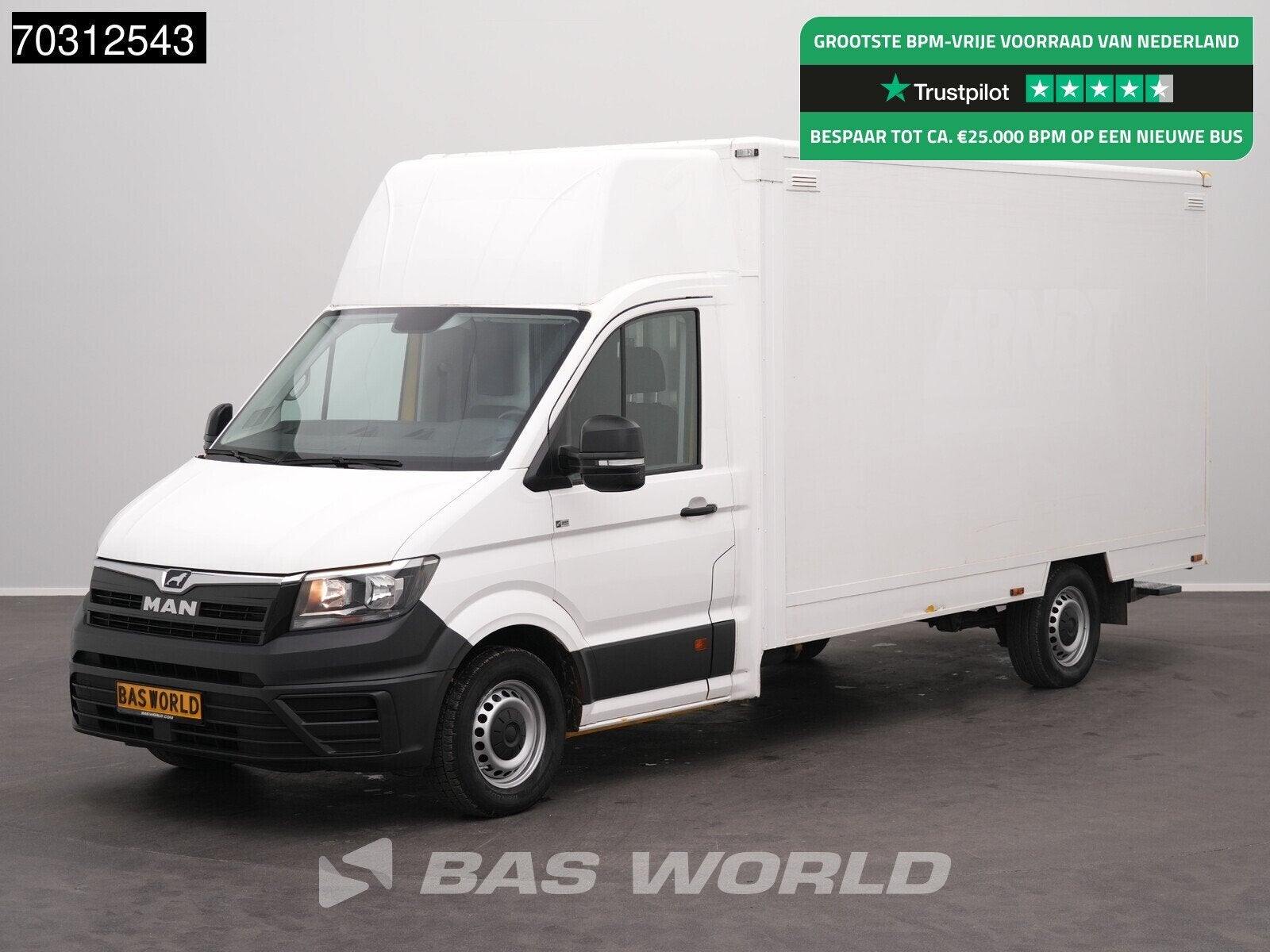 MAN TGE 3.100 433cm Bakwagen Achterdeuren Zijdeur Camera Eur, Stof, Gebruikt, Euro 6, 4 cilinders