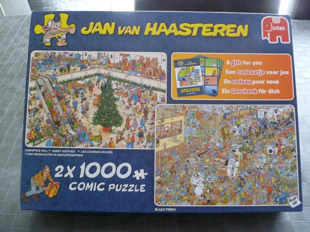 Puzzels Jan van Haasteren 2 x 1000, Ophalen, 500 t/m 1500 stukjes, Zo goed als nieuw, Legpuzzel