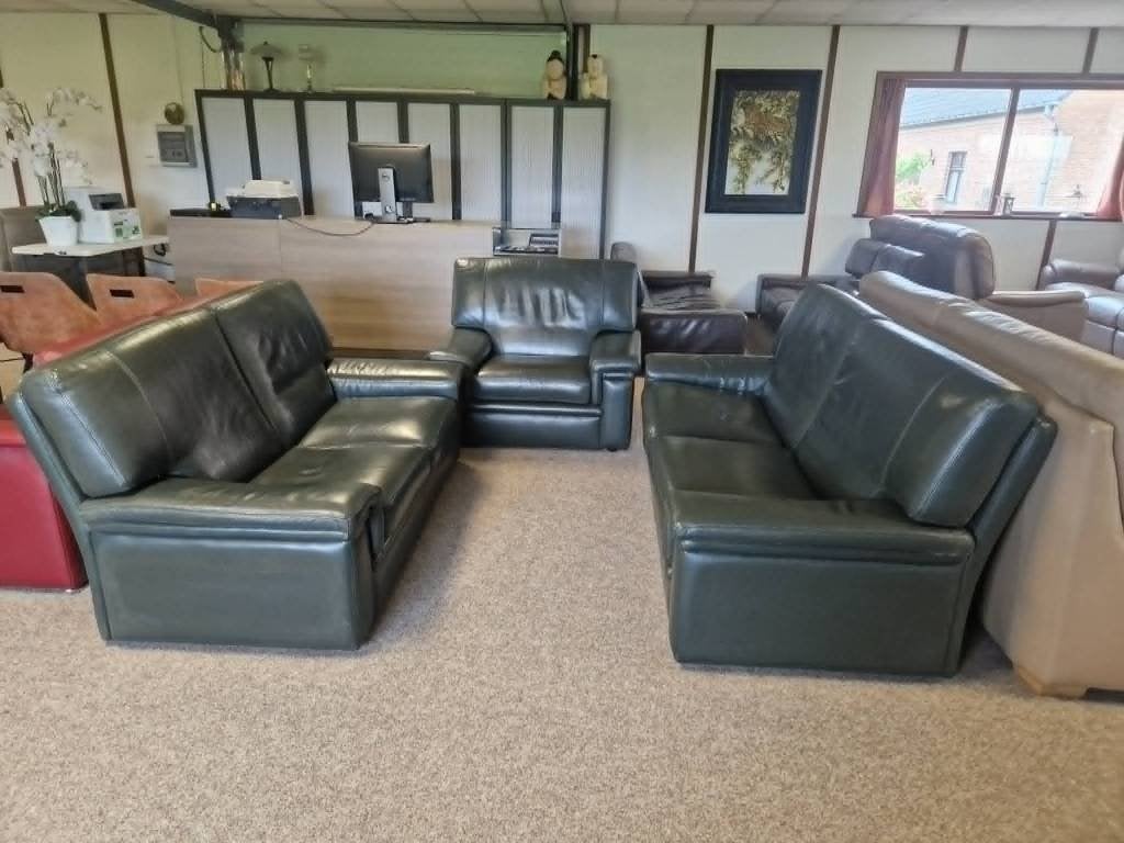 BUFFELLEDEREN SALON 3+2+1 ZIT, Huis en Inrichting, Ophalen, Gebruikt, Leer