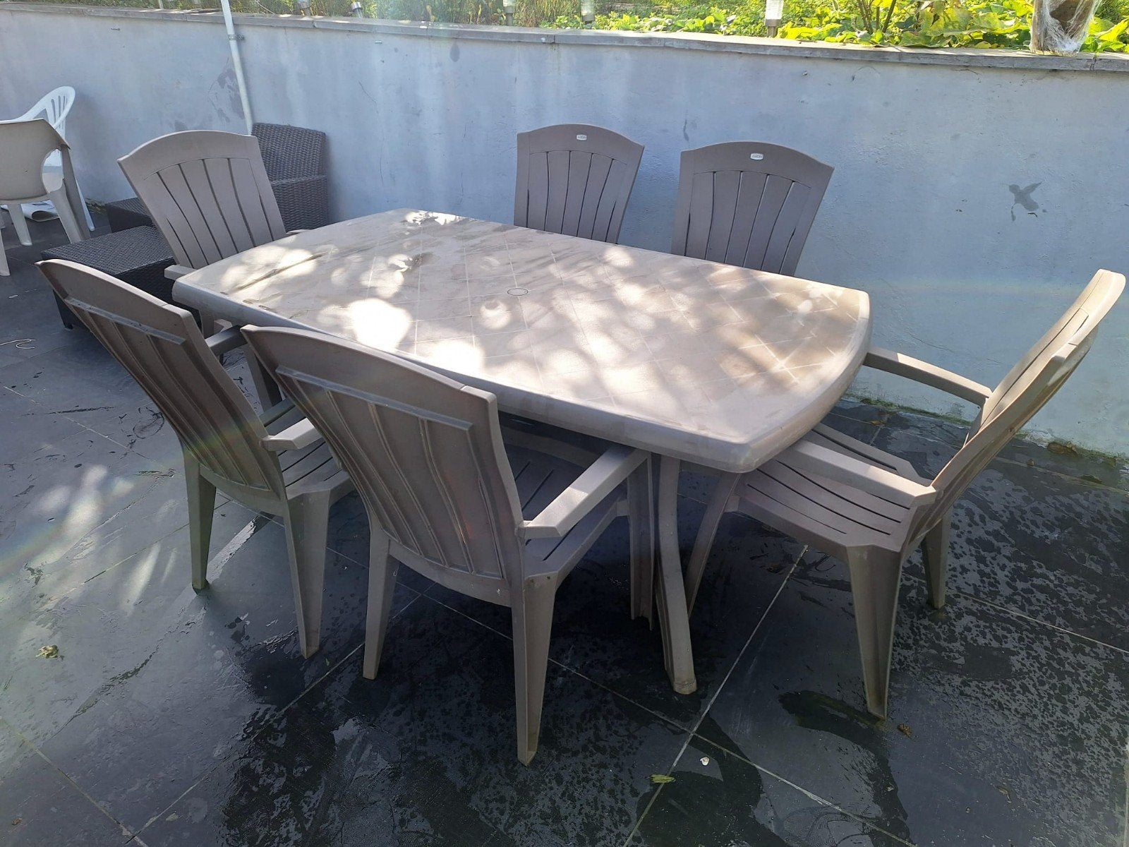 très belle salle à manger pour jardin, Enlèvement, Utilisé, Banque, Sets de jardin