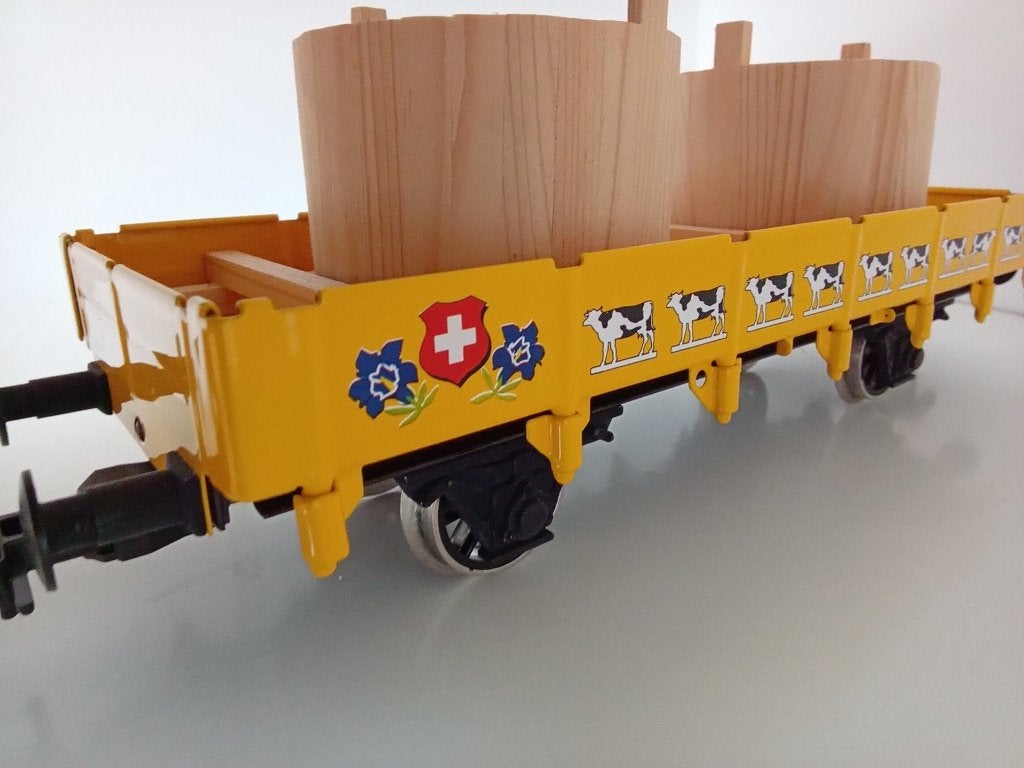Voiture Low Board SBB Marklin 54101 Track 1 avec chargement., Hobby & Loisirs créatifs, Trains miniatures | Échelles Autre, Comme neuf
