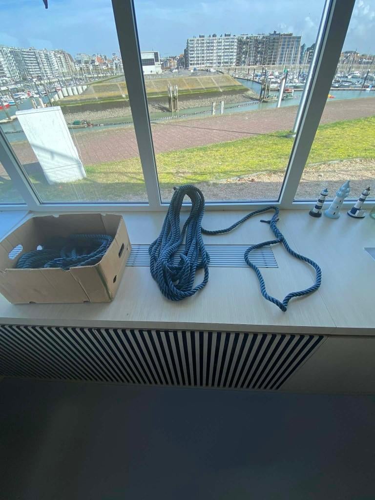 2 x dikke landvast / aanmeertros – blauw – professioneel, Ophalen, Zo goed als nieuw, Accessoires