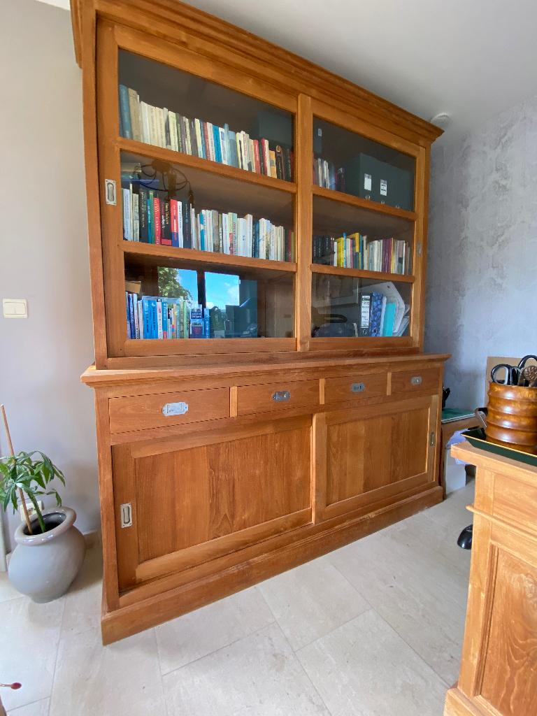Kast in teak, Ophalen, Met deur(en), 200 cm of meer, Glas