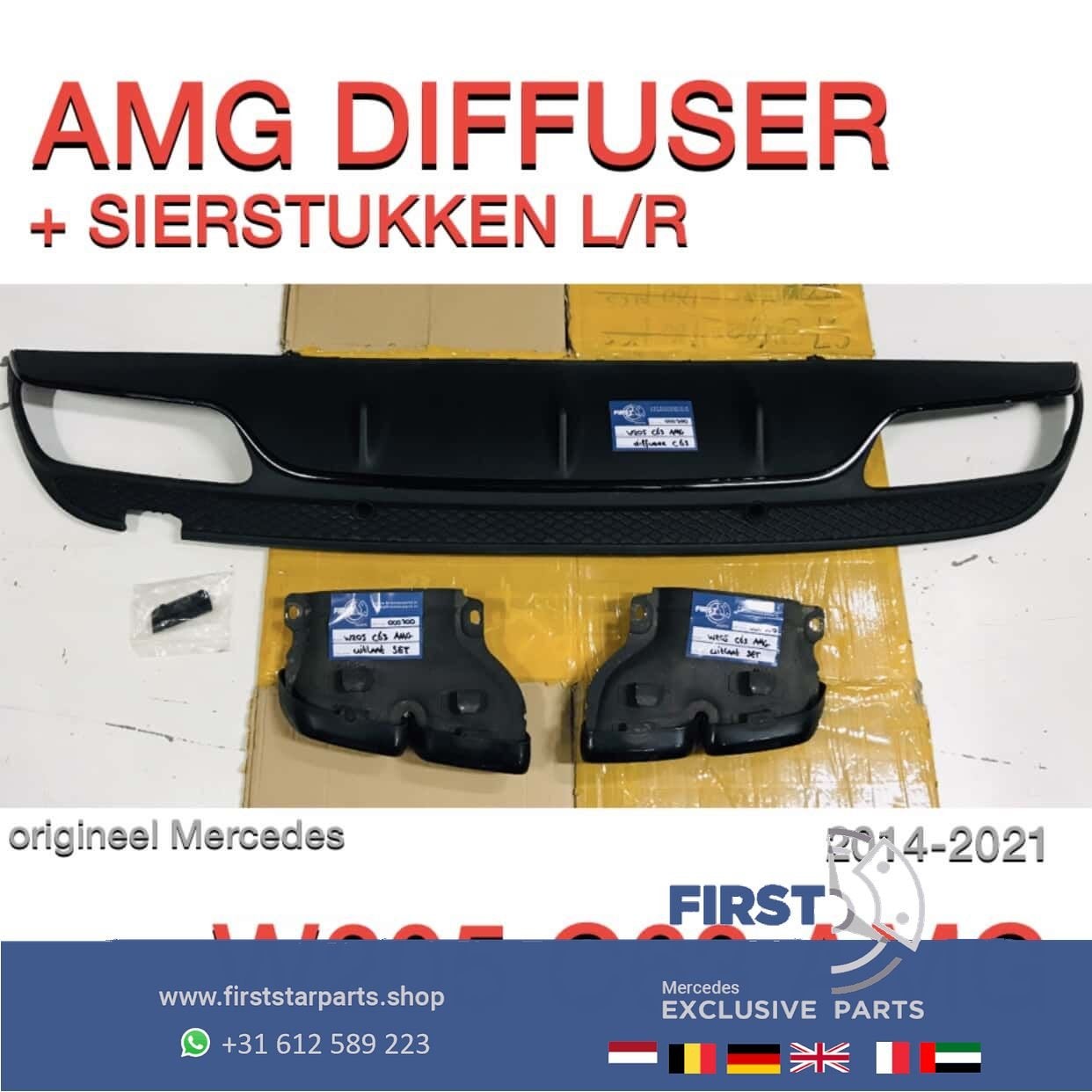 W205 S205 C63 AMG Diffuser Mercedes C Klasse 63 2014-2020 +, Utilisé, -, -, Enlèvement ou Envoi