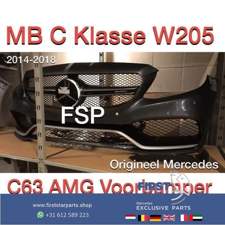 W205 C43 C63 AMG Voorbumper Mercedes C Klasse 2018 AMG Gril, -, Utilisé, -, Avant