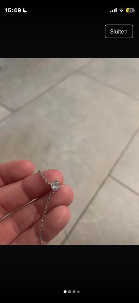 Ti Sento Milano Sterling ketting, Enlèvement ou Envoi, Comme neuf, Avec cristal, Argent