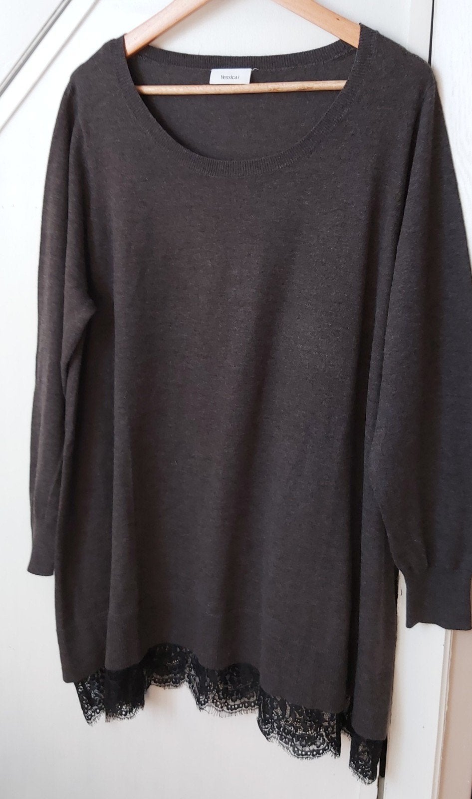 Prachtige jurk met kant X.L C&A, Gris, Enlèvement ou Envoi, Comme neuf, Robe