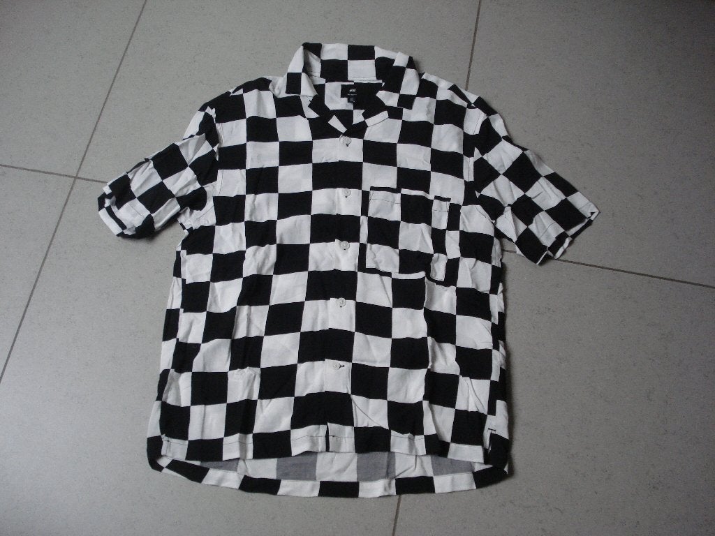 H&M wit/zwart hemd, heren/jongens. mt S, Ophalen of Verzenden, Gedragen, Wit, H&M