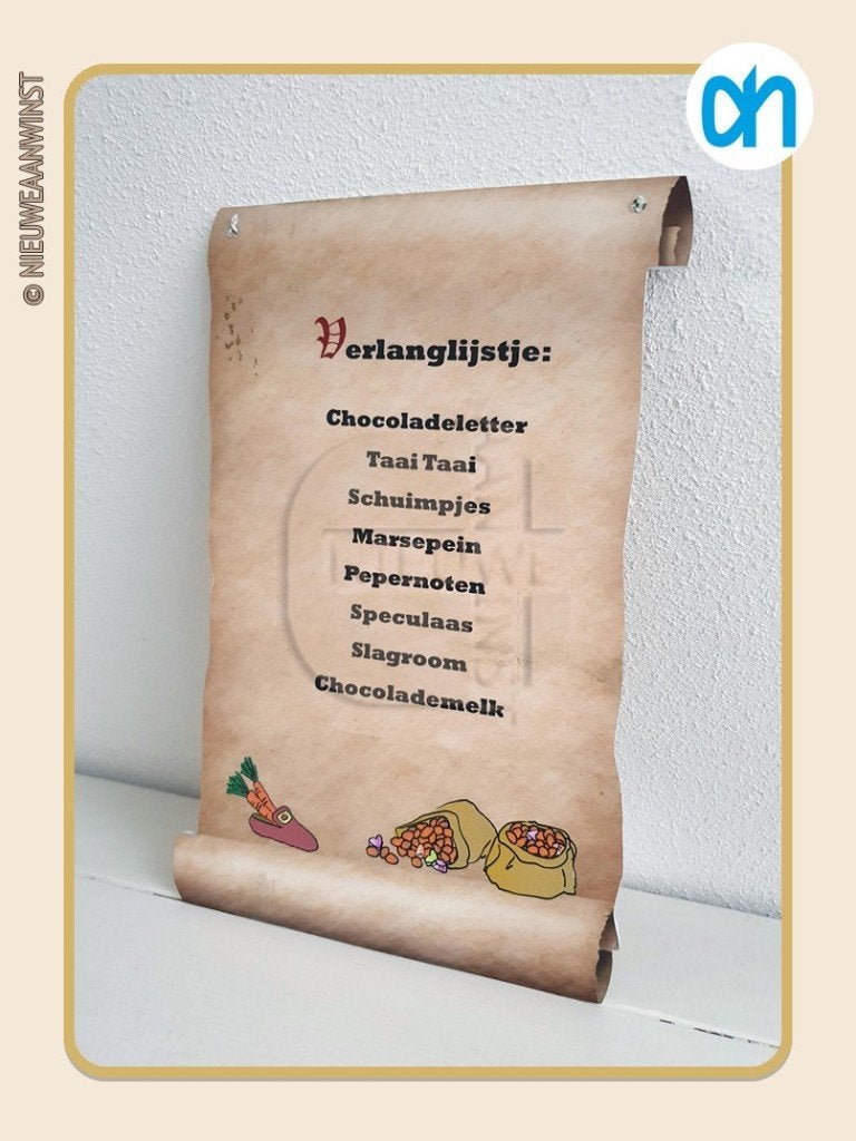 Nostalgisch Albert Heijn reclamebord verlanglijstje - 30cm, Diversen, Verzenden, Zo goed als nieuw