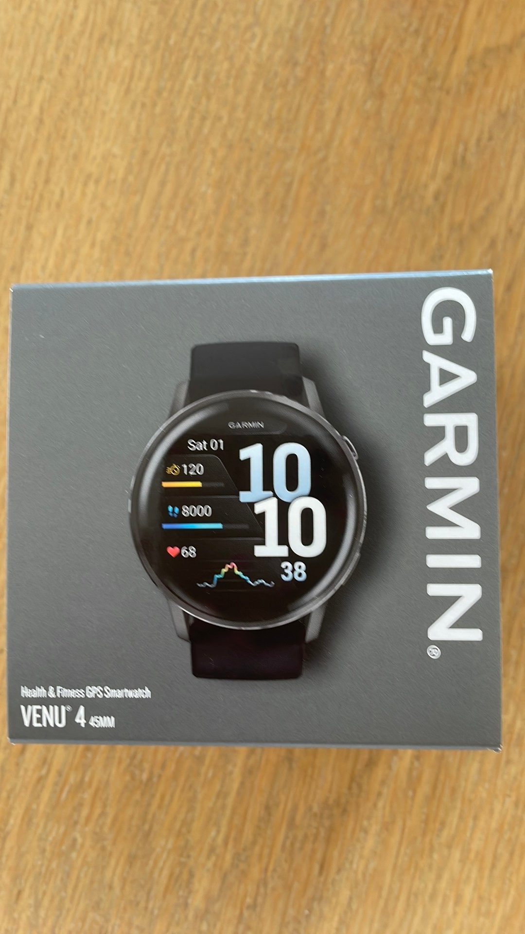 Garmin Healt & Fitness GPS Smartwatch Venu 4 45 mm, Handtassen en Accessoires, Ophalen, Zwart, Nieuw, Waterdicht