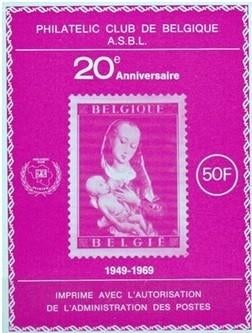Philatelic Club de Belgique - 20é anniversaire - 1949-1969, Timbres & Monnaies, Timbres | Europe | Belgique, Envoi