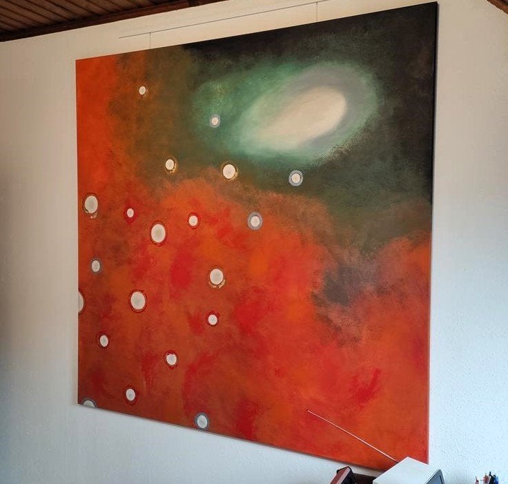 Groot 170cm x170cm schilderij Monique Spapens, Antiek en Kunst, Kunst | Schilderijen | Modern, Ophalen