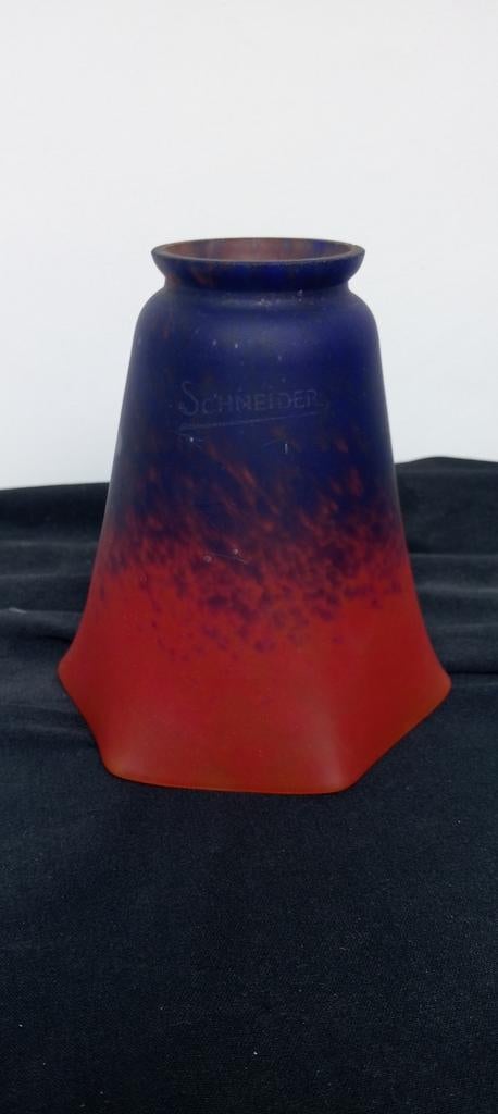 Verrerie - Tulipe ancienne en pâte de verre SCHNEIDER, Ophalen of Verzenden